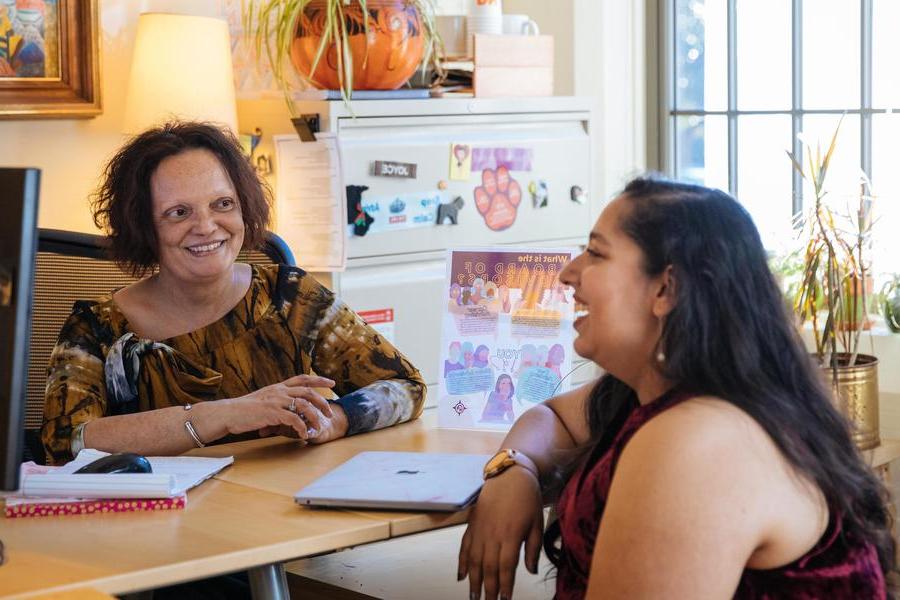 A student meets with their SUMMIT advisor.